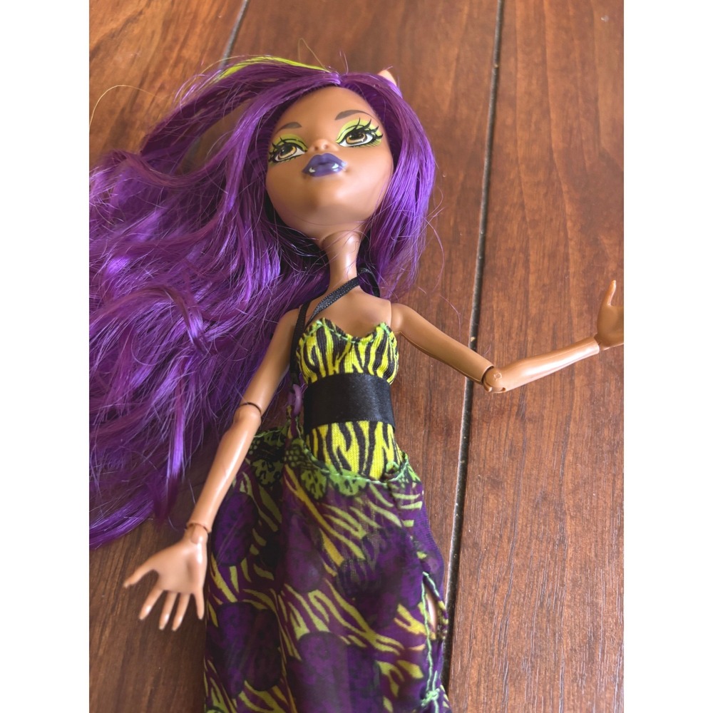 Monster High Clawdeen Wolf Music Festival Doll Purple Hair Zebra Print Dress